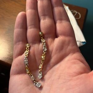 Elegant Gold and Silver Drop Earrings